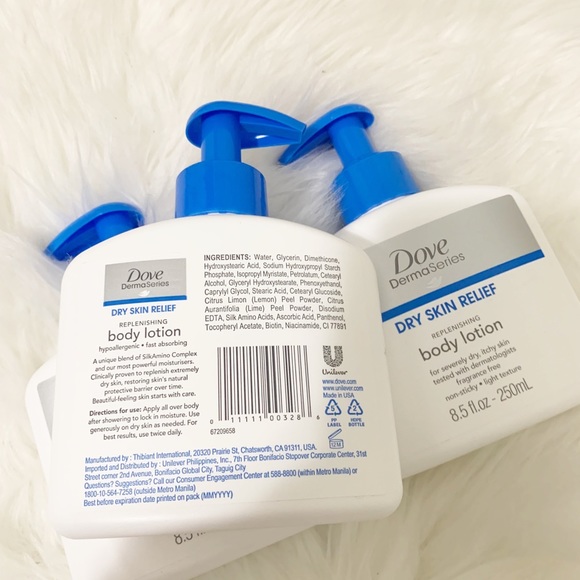 Dove Derma Series Dry Skin Relief Lotion 8.5 FL OZ (Set of 3) Discontinued - Picture 2 of 5